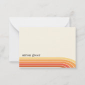 Oranje Boho Retro Stripes Notitiekaartje (Voorkant)