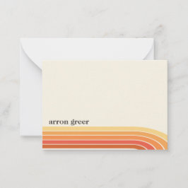 Oranje Boho Retro Stripes Notitiekaartje