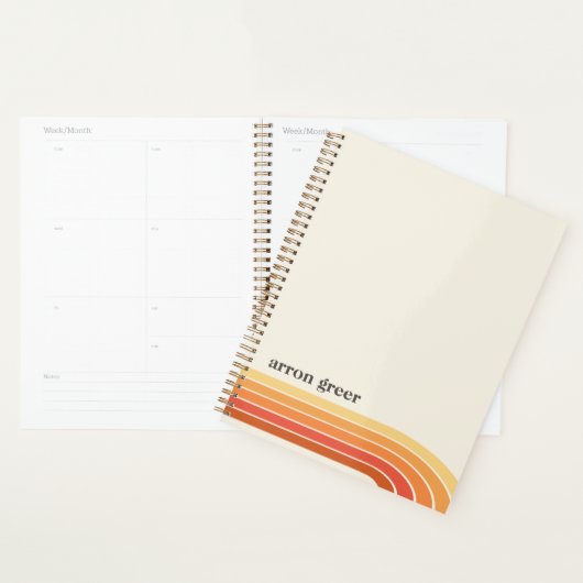 Oranje Boho Retro Stripes Planner (Display)