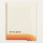 Oranje Boho Retro Stripes Planner (Voorkant)