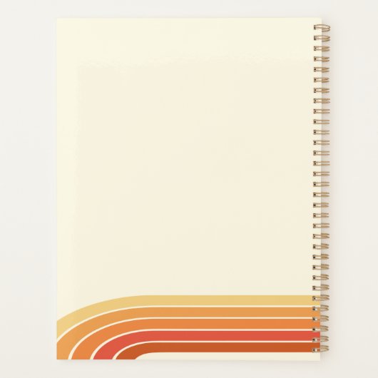 Oranje Boho Retro Stripes Planner (Achterkant)