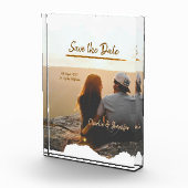 oranje boho save the date moderne foto koppel naam (Rechts)