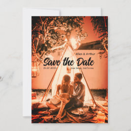 oranje boho save the date QR voeg website naam fot