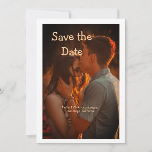 oranje boho save the date QR voeg website naam fot Kaart