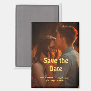oranje boho save the date QR voeg website naam fot Magneet