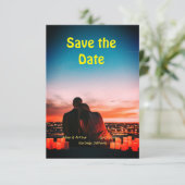 oranje boho save the date QR voeg website naam toe (Staand voorkant)