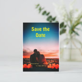 oranje boho Sla de datum op QR voeg website naam f Briefkaart (Staand voorkant)