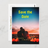 oranje boho Sla de datum op QR voeg website naam f Briefkaart (Voorkant / Achterkant)