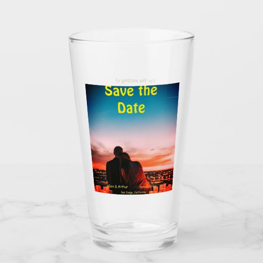 oranje boho Sla de datum op QR voeg website naam f Glas (Voorkant)