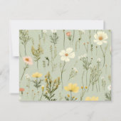 Oranje Boho Spring Wildflower Patroon Script Notitiekaartje (Achterkant)