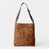 Oranje Boho Stamontwerp Crossbody Tas (Achterkant)
