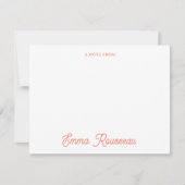 Oranje Boho Wildflower Patroon Script Note van Notitiekaartje (Voorkant)