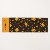 Oranje boho zon en maan Aangepaste naam Yogamat (Voorkant (horizontaal))