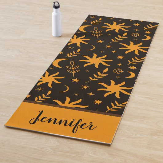 Oranje boho zon en maan Aangepaste naam Yogamat (In situ)
