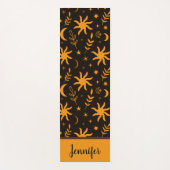 Oranje boho zon en maan Custom Name Yogamat (Voorkant)