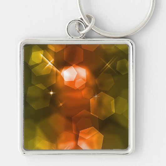 Oranje Bokeh Design 1: Abstracte Ar Sleutelhanger (Voorkant)