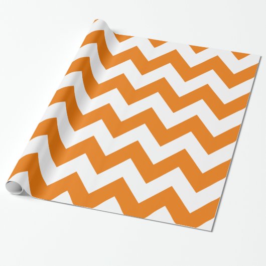 Oranje Bold Chevron Cadeaupapier (Uitgerold)