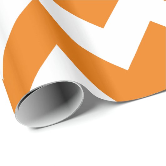 Oranje Bold Chevron Cadeaupapier (Rol Hoek)