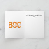 Oranje Boo Halloween Griezeld Skull-patroon   Kaart (Binnen)