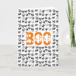 Oranje Boo Halloween Griezeld Skull Patroon   Kaart