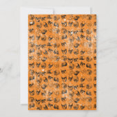 Oranje Boo Halloween Spooky Skull Birthday Kaart (Achterkant)