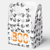 Oranje Boo Halloween Spooky Skull Patroon Bedankdoosjes (Geopend)