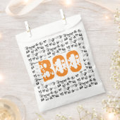 Oranje Boo Halloween Spooky Skull Patroon Bedankzakje (Geknipt)