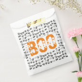 Oranje Boo Halloween Spooky Skull Patroon Bedankzakje (Gezegeld)