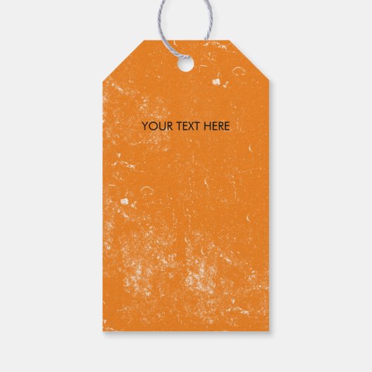 Oranje Boo Halloween Spooky Skull Patroon Cadeaulabel (Achterkant)