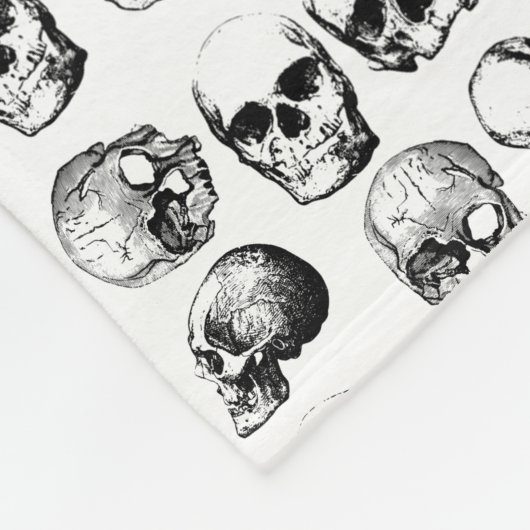 Oranje Boo Halloween Spooky Skull Patroon Fleece Deken (Hoek)