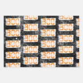 Oranje Boo Halloween Spooky Skull Patroon Inpakpapier Vel (Voorkant 3)
