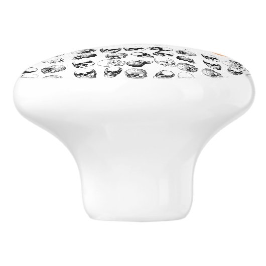 Oranje Boo Halloween Spooky Skull Patroon Keramische Knop (Zijkant)