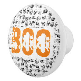 Oranje Boo Halloween Spooky Skull Patroon Keramische Knop