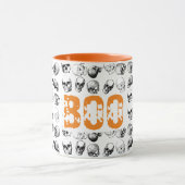 Oranje Boo Halloween Spooky Skull Patroon Mok (Midden)