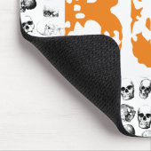 Oranje Boo Halloween Spooky Skull Patroon Muismat (Hoek)