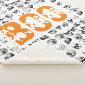 Oranje Boo Halloween Spooky Skull Patroon Sherpa Deken (3/4)