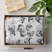 Oranje Boo Halloween Spooky Skull Patroon Tissuepapier (Geschenk)
