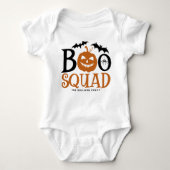 Oranje Boo Squad Spooky Lettering Halloween Romper (Voorkant)