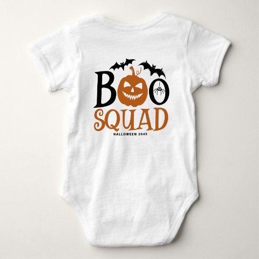 Oranje Boo Squad Spooky Lettering Halloween Romper (Achterkant)