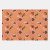 Oranje Boo-tifully Tangled Kittens Halloween Inpakpapier Vel (Voorkant)