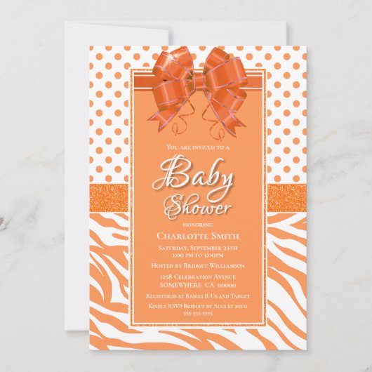 Oranje boog Baby shower Kaart (Voorkant)