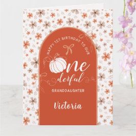 ORANJE BOOG & BOOG HERFST POMPOEN BLOEMEN VERJAARD KAART