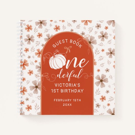 ORANJE BOOG & BOOG HERFST POMPOEN BLOEMEN VERJAARD NOTITIEBOEK (Voorkant)