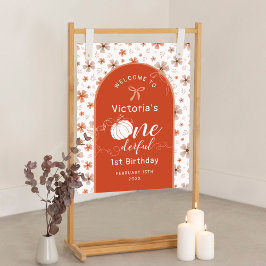 ORANJE BOOG & BOOG HERFST POMPOEN BLOEMEN VERJAARD POSTER