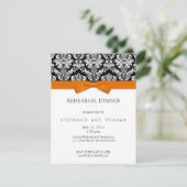 Oranje Boog Damask Rehearsal Dinner Invitation Kaart (Staand voorkant)