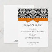 Oranje Boog Damask Rehearsal Dinner Invitation Kaart (Voorkant / Achterkant)