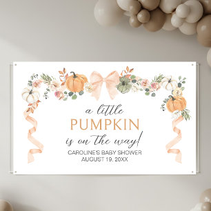 Oranje Boog Pompoen Baby Shower Spandoek