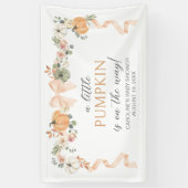 Oranje Boog Pompoen Baby Shower Spandoek (Verticaal)