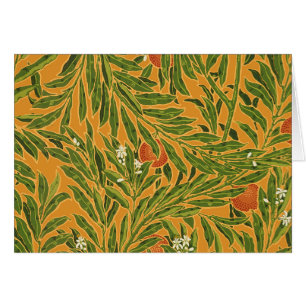 Oranje boom behangpatroon Art Nouveau