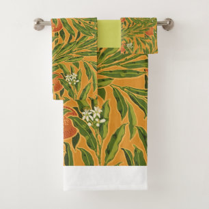 Oranje boom behangpatroon Art Nouveau Bad Handdoek